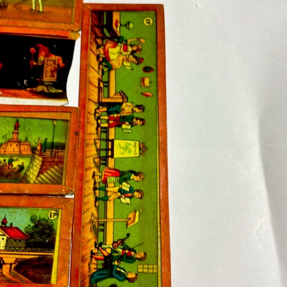 Magic Lantern glass painted slides lot of 6. Some damage as seen in pictures. - Picture 9 of 10
